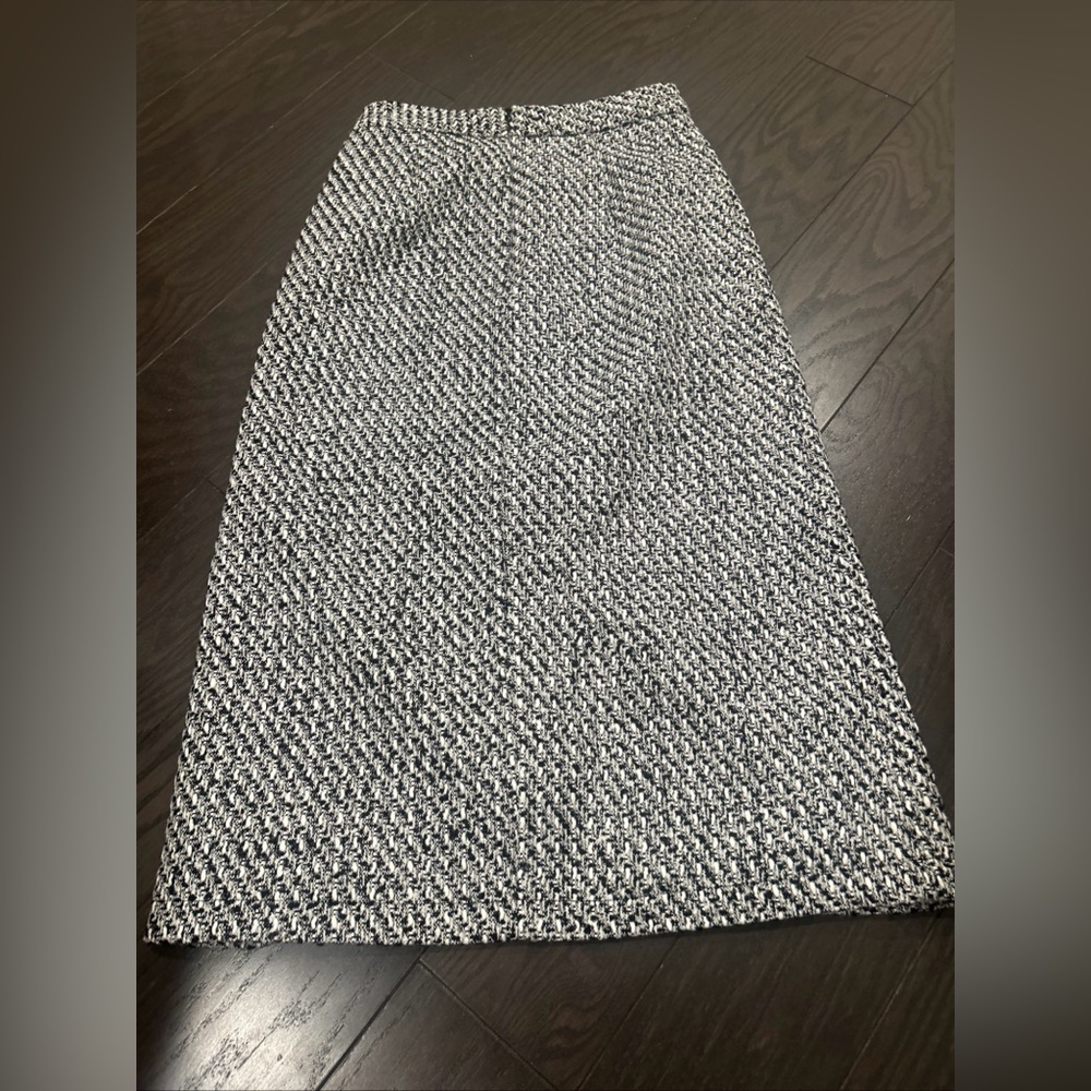 Commense Button Down Tweed Boucle Maxi Skirt Blac… - image 5